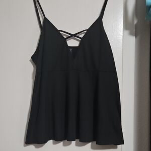 Plus Size Black Strappy Women's Top